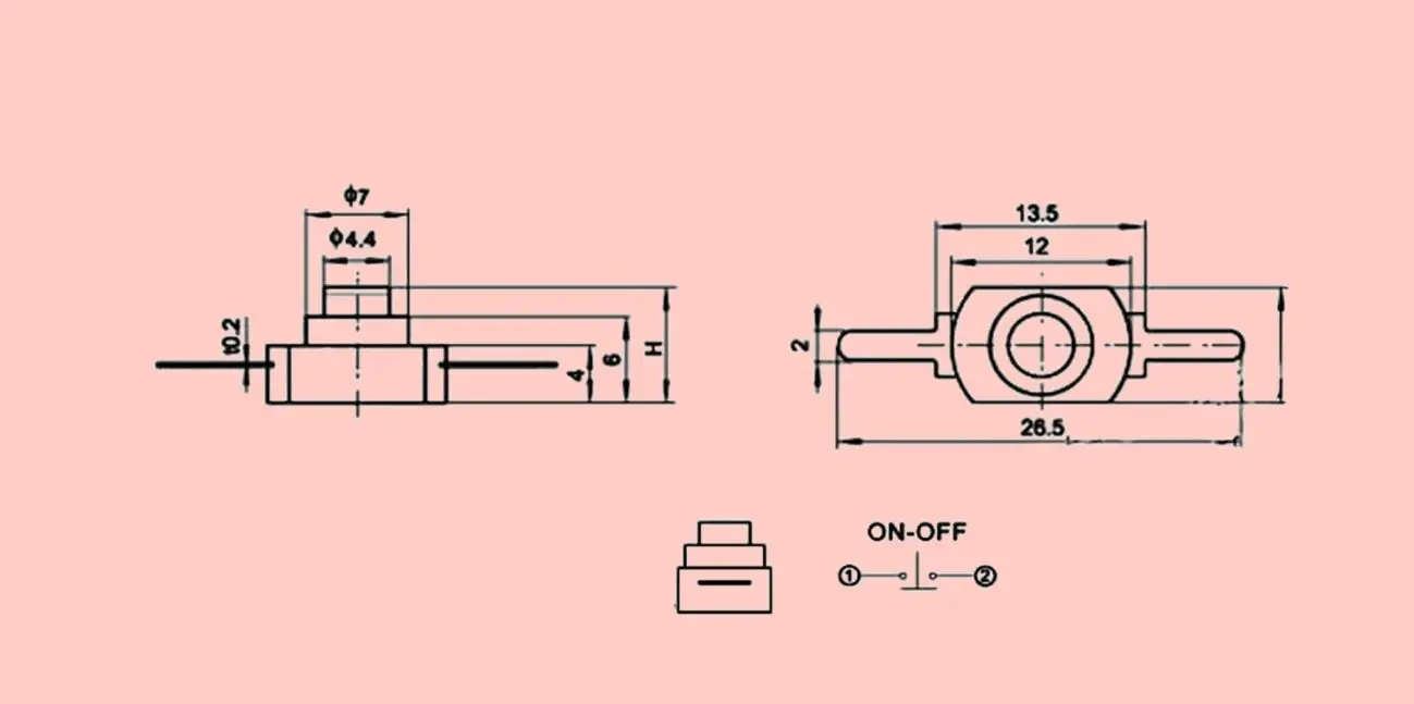 Кнопка компактная с фиксацией для фонариков и других устройств 4