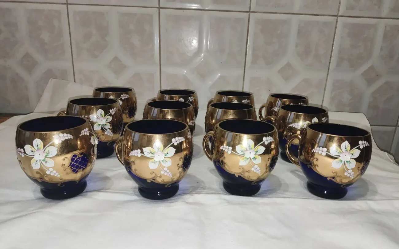 Чашки от сервиза Крюшонница Богемия, Чехословакия, 80-е, 12шт 5