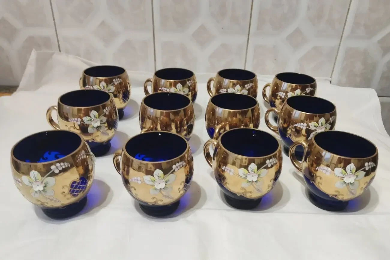 Чашки от сервиза Крюшонница Богемия, Чехословакия, 80-е, 12шт