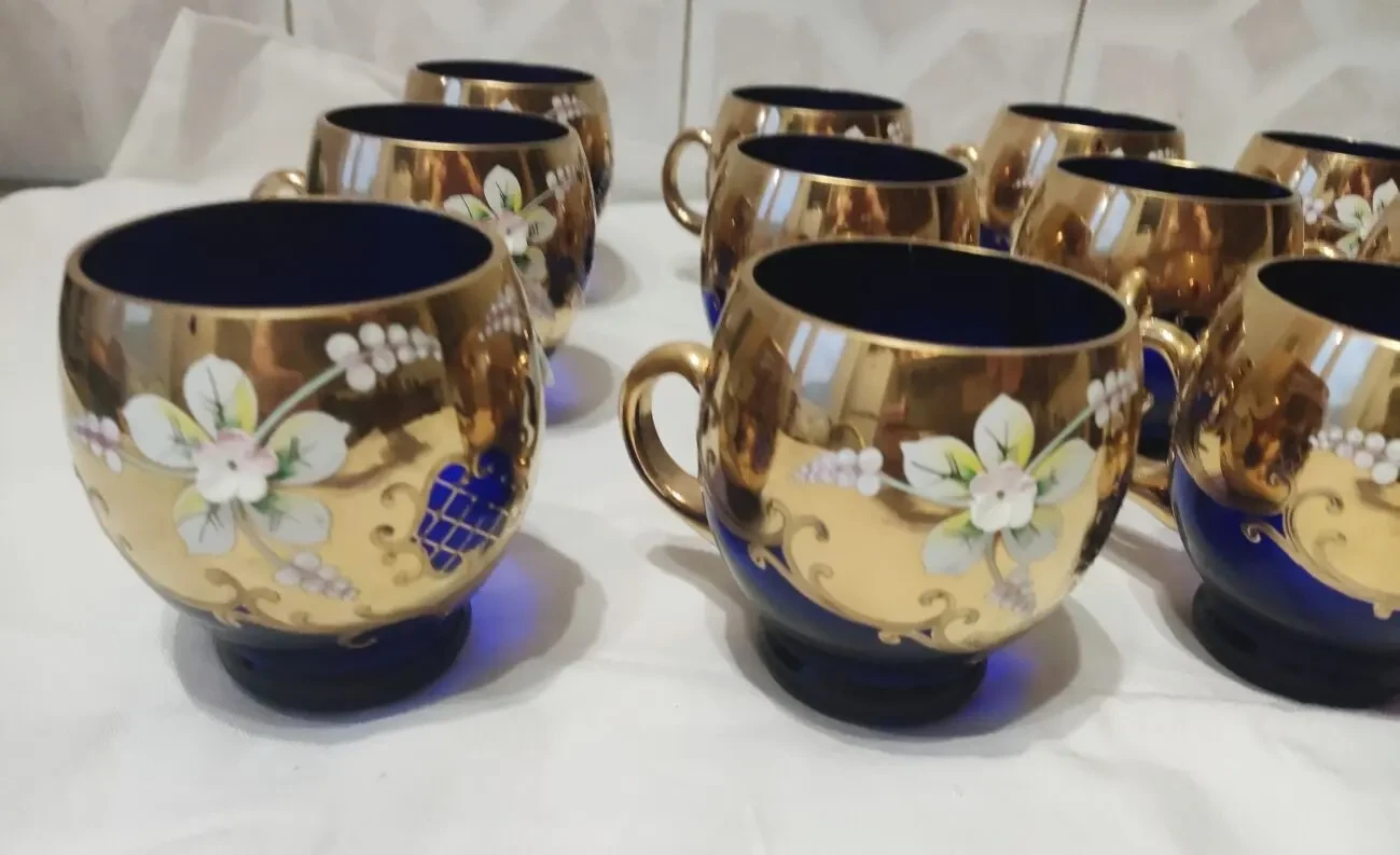 Чашки от сервиза Крюшонница Богемия, Чехословакия, 80-е, 12шт 8