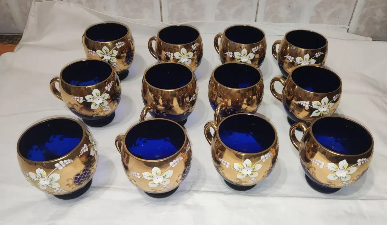 Чашки от сервиза Крюшонница Богемия, Чехословакия, 80-е, 12шт 4