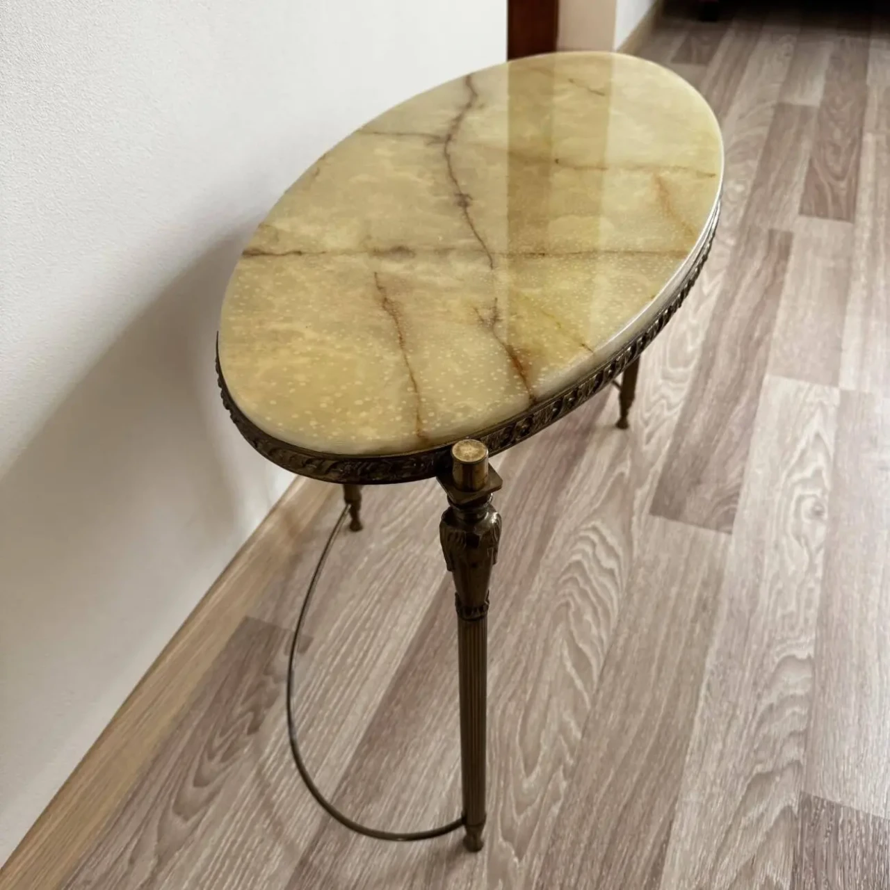 Столик онікс бронза вінтаж з Бельгії 4