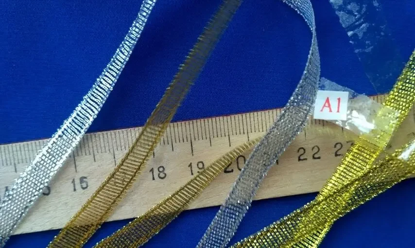 Лента тесьма новая с люрексом золотая и серебряная ширина 8 мм 7