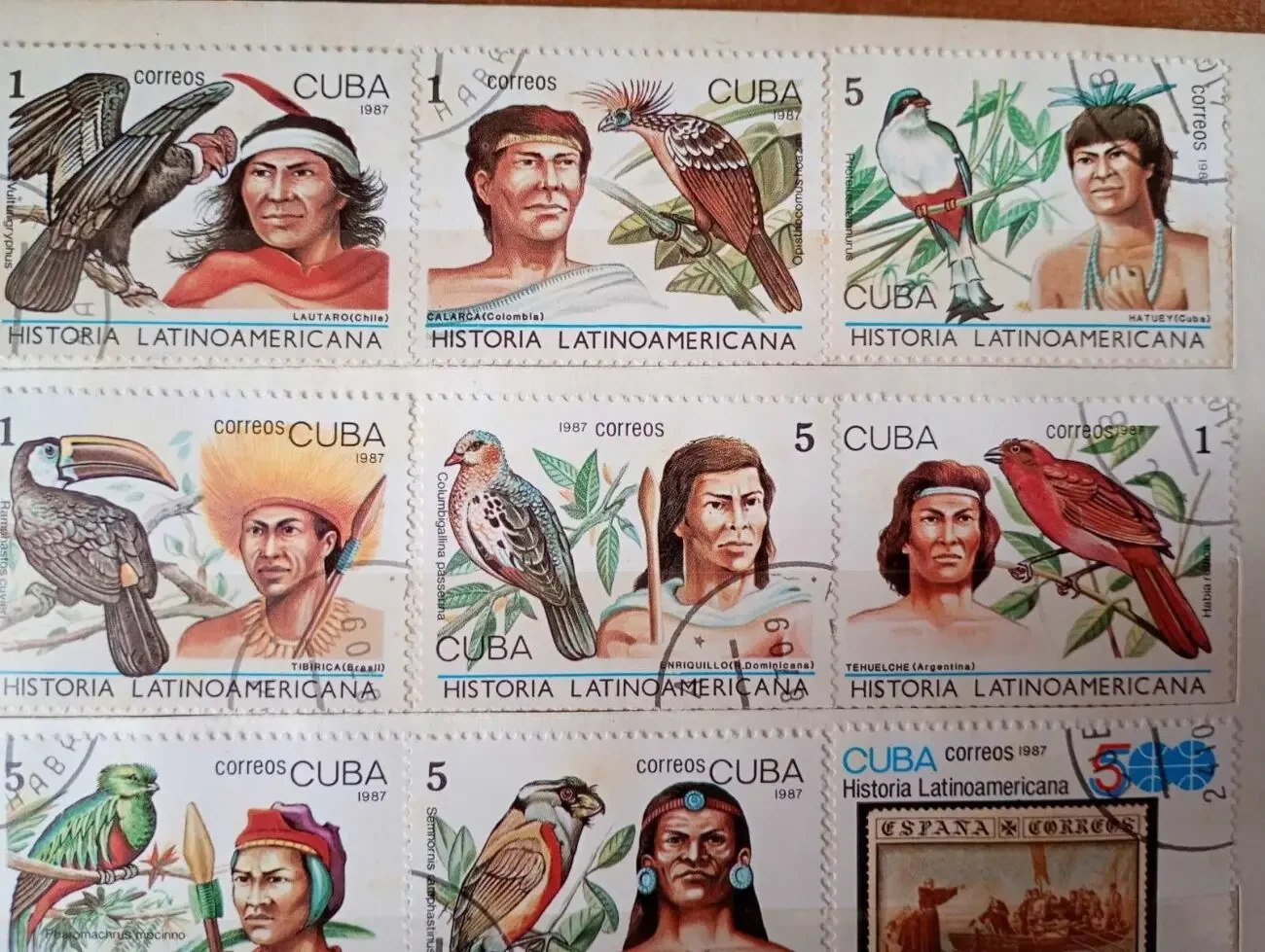 Марки - Индейцы. Куба 1987 год. 2
