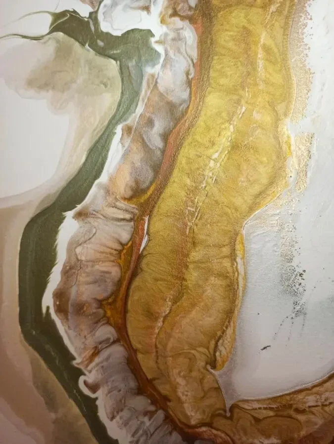 Бурштинове сяйво акрил, в техніці Fluid Art- - діптіх 4