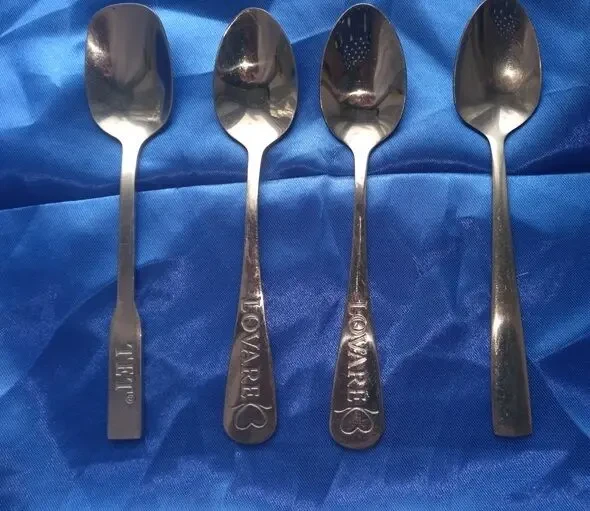 Ложка Ложки чайные сталь нержавейка , разный рисунок 4 шт.