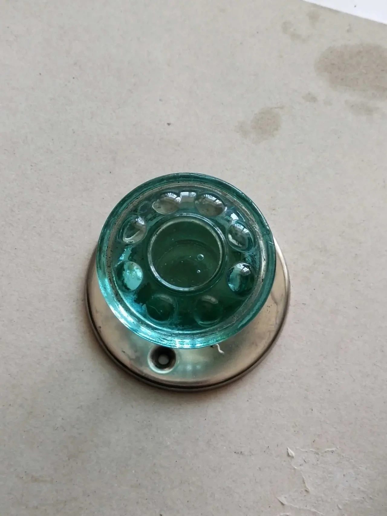 Ручка круглая,зеленое стекло, новая,СССР 2