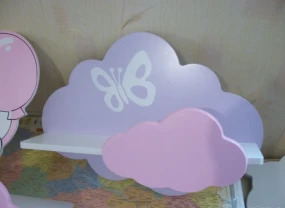 Полиця Хмаринка з дерева.Полочка облачко, настенная полка в детскую