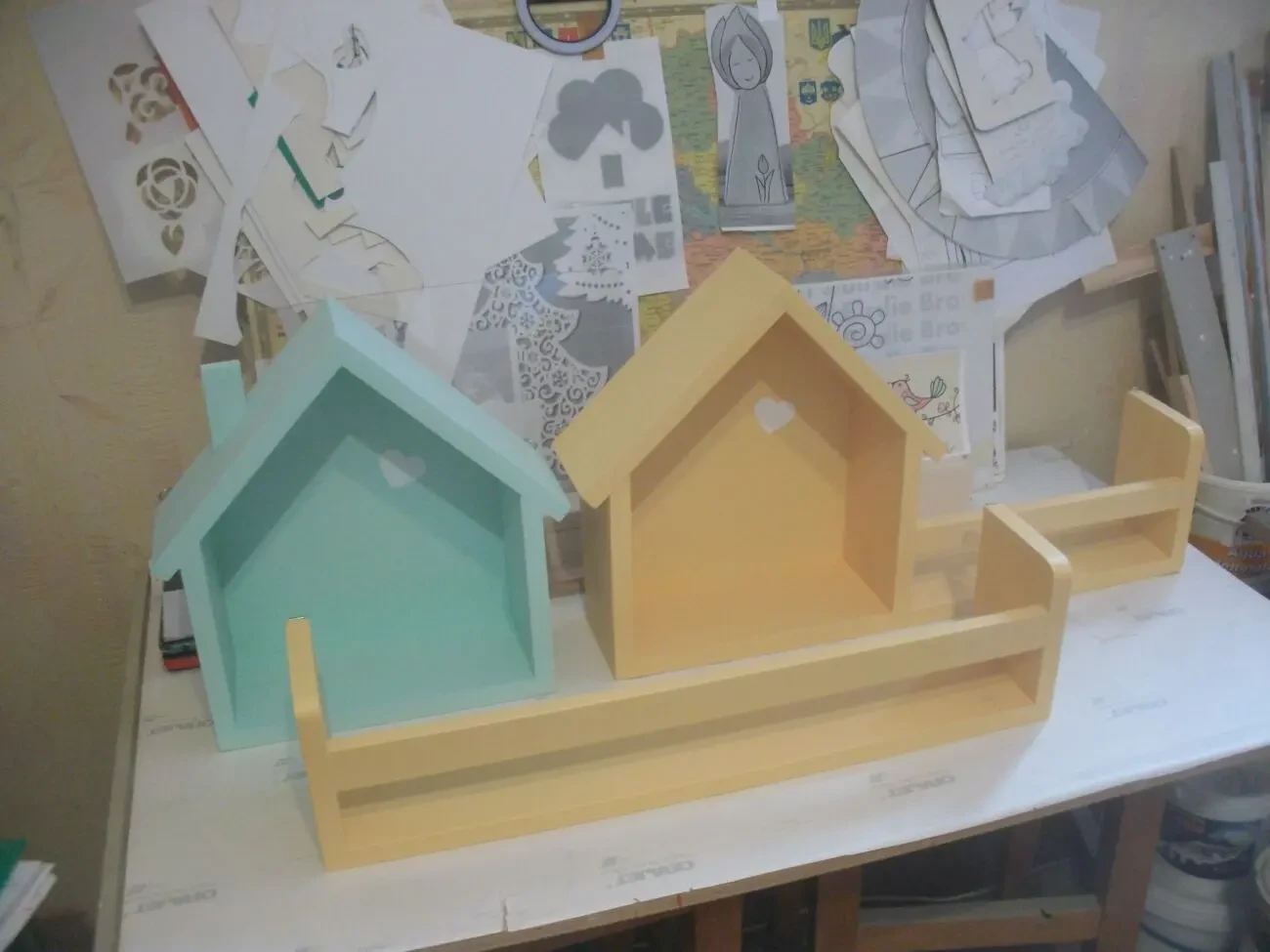 Полиці в дитячий садок з дерева. Дитячі полиці. Набір з 4 поличок. 5