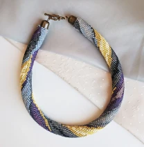 Прикраса із бісеру кольє-джгут Міраж