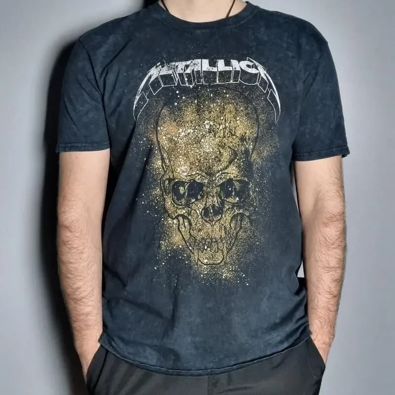 Футболка чоловіча metallica від river island, l чорна 3