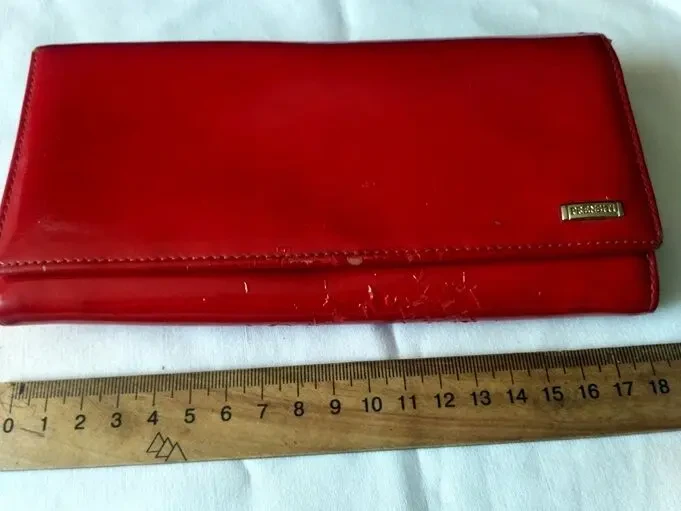 Кошелек Prensiti Italy Leather красный цвет, многофункциональный 2