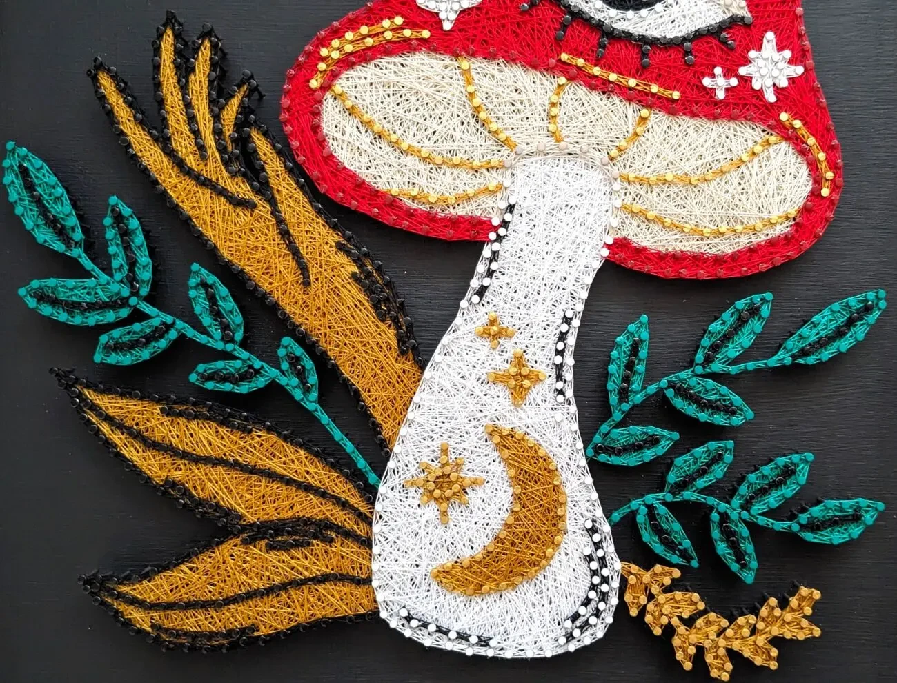 Картина Мухоморова містерія, стрінг арт мухомор, amanita muscaria арт 10