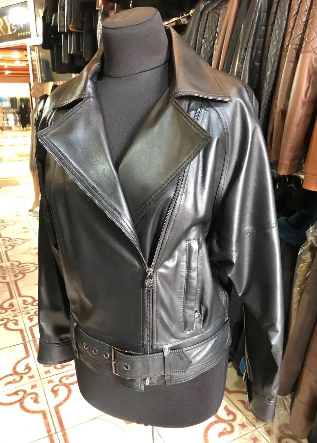 Косуха жіноча шкіряна,оверсайз 7