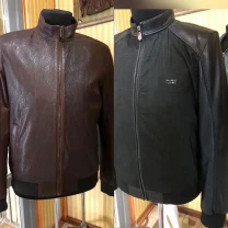 Бомбер чоловічий шкіряний,джамбо