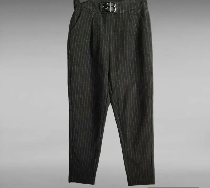 Брюки класичні чорні у смужку 2