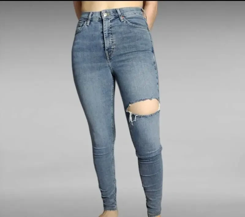 Рвані жіночі джинси скіні голубі 3