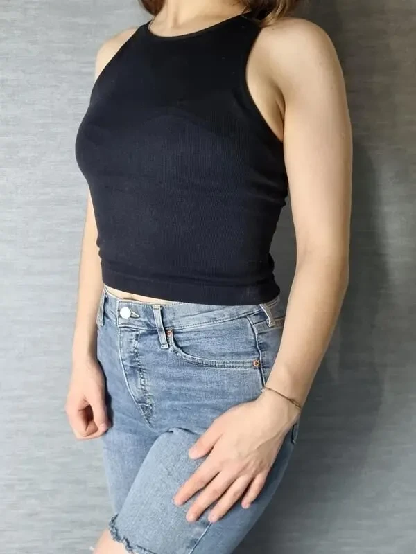 Спортивний топ рубчик чорного кольору 4