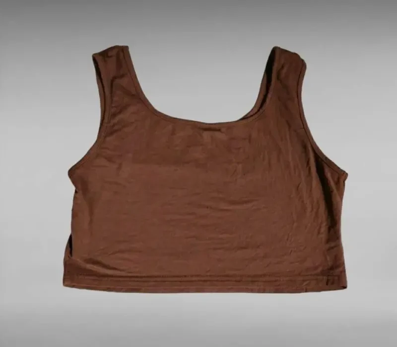 Коричневий кроп-топ shein s 2