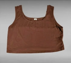 Коричневий кроп-топ shein s