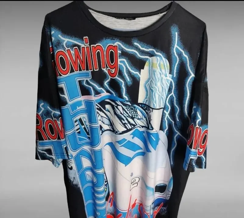 Футболка shein oversize з принтом авто 5