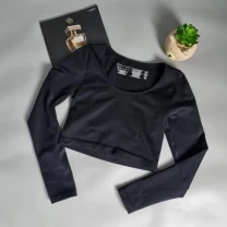 Базовий укорочений топ із довгим рукавом