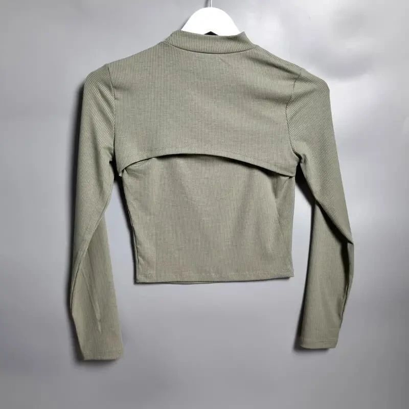Кроп топ з довгим рукавом new look, накидка - майка 3