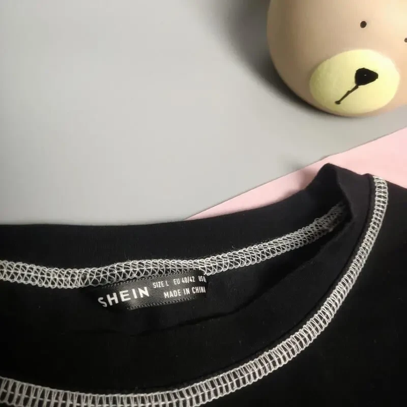 Кроп-топ футболка shein чорна 8