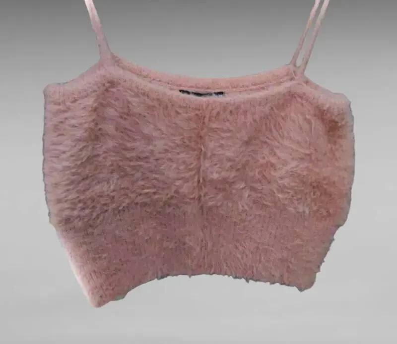 Пухнастий рожевий топ від shein