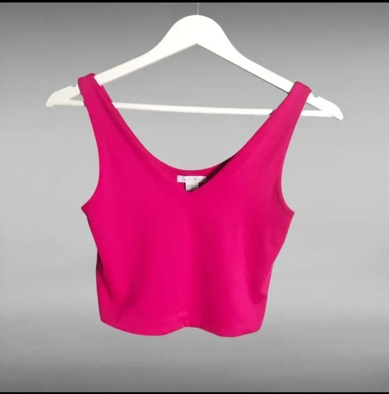 Кроп топ базовий amisu малиновий 2