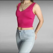 Кроп топ базовий amisu малиновий