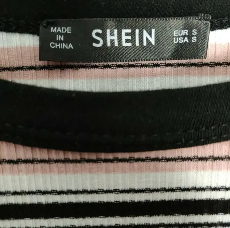 Жіноча повсякденна футболка топ shein у смужку 5