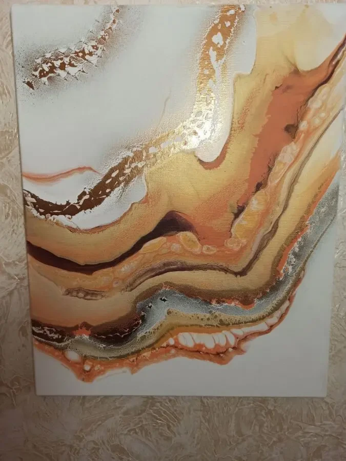 Дихання Сахари, акрил, в техніці Fluid Art- - діптіх 2