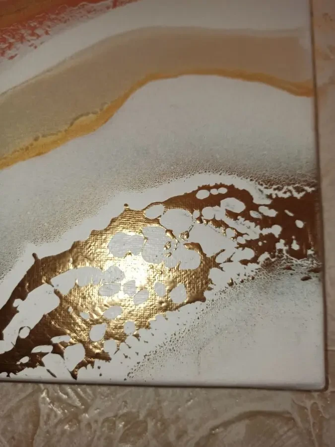 Дихання Сахари, акрил, в техніці Fluid Art- - діптіх 5