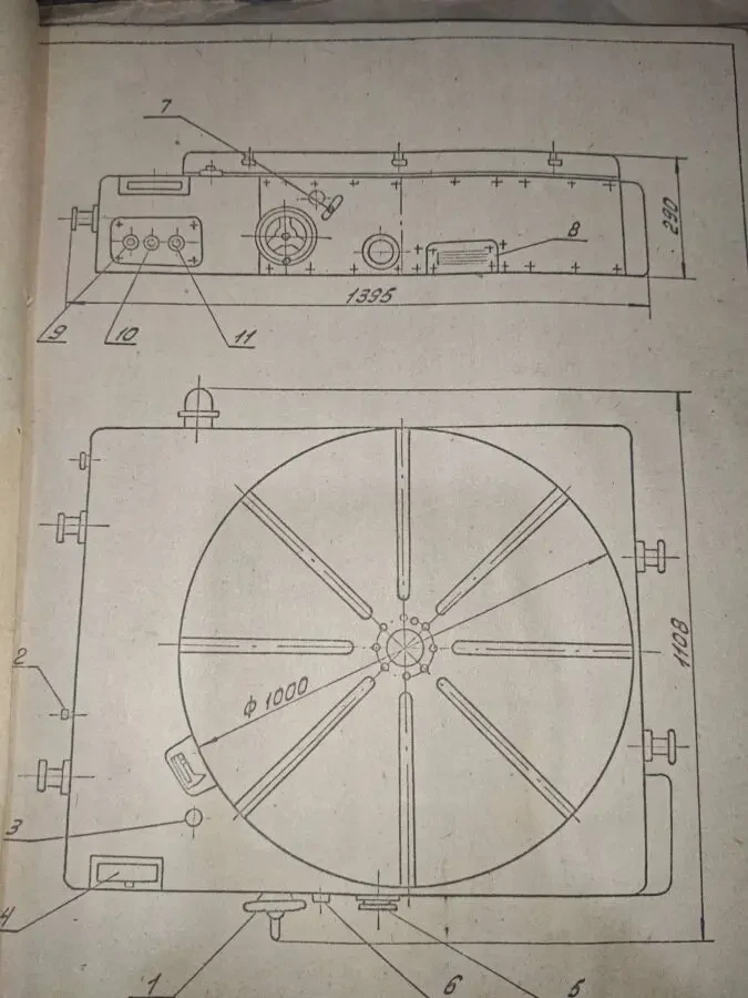 Стіл поворотний діаметром ф1000 мм 9