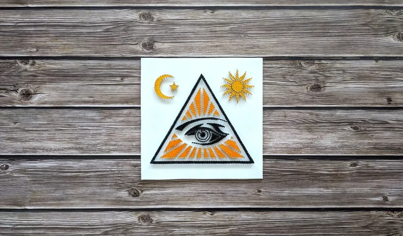 Картина Погляд вічності, Стрінг арт Всевидяче око, Декор Масони