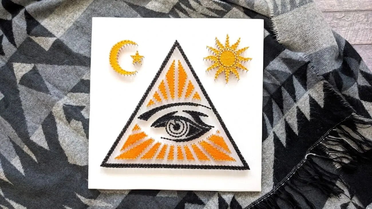 Картина Погляд вічності, Стрінг арт Всевидяче око, Декор Масони 8