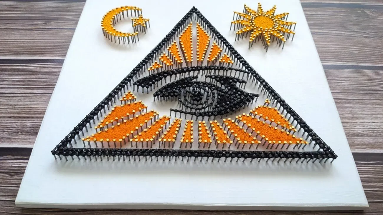 Картина Погляд вічності, Стрінг арт Всевидяче око, Декор Масони 6