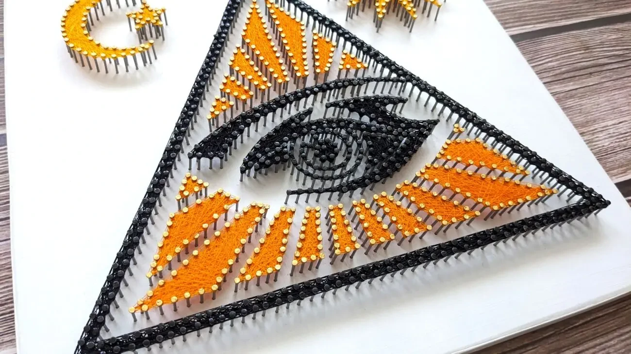 Картина Погляд вічності, Стрінг арт Всевидяче око, Декор Масони 5