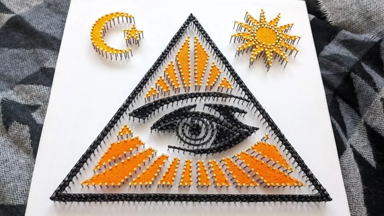 Картина Погляд вічності, Стрінг арт Всевидяче око, Декор Масони 10