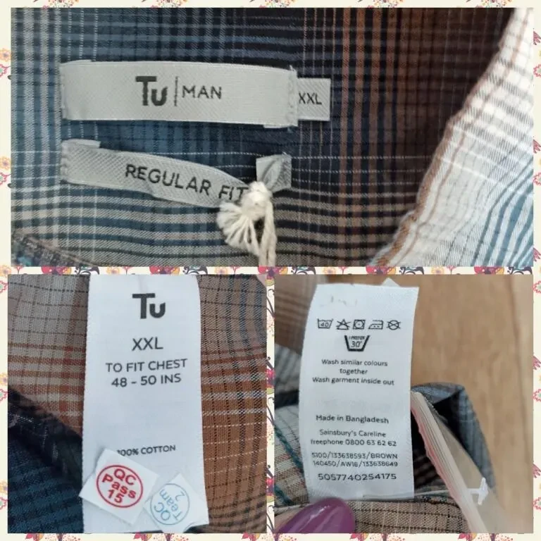 TU Красивая мужская рубашка короткий рукав 2XL 10