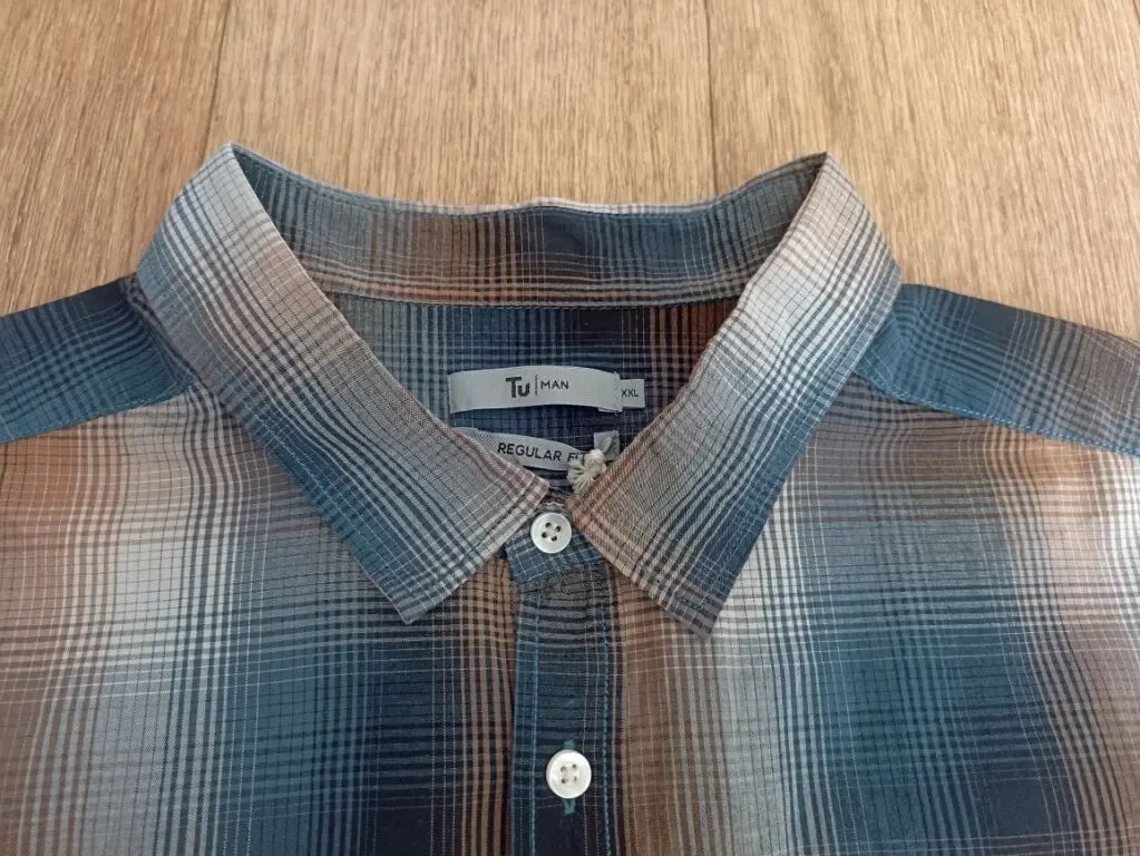 TU Красивая мужская рубашка короткий рукав 2XL 9