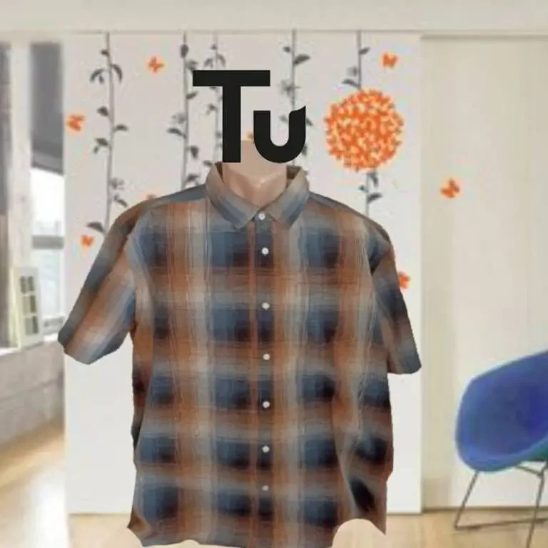 TU Красивая мужская рубашка короткий рукав 2XL