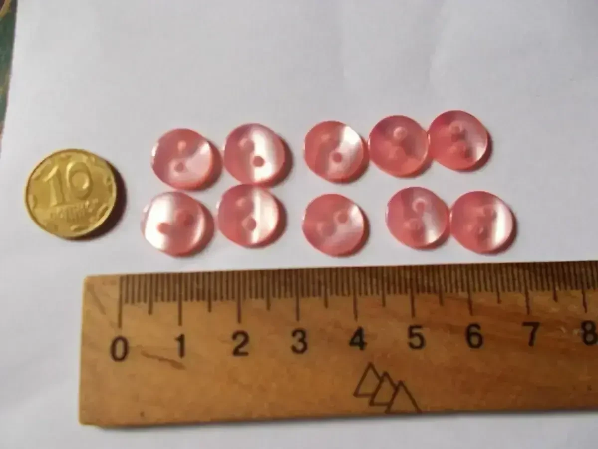 Пуговицы детские нежно-розовый перламутр 10 штук 5