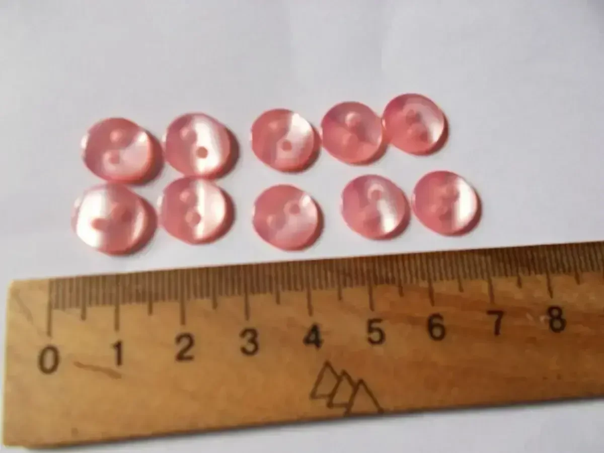 Пуговицы детские нежно-розовый перламутр 10 штук 4