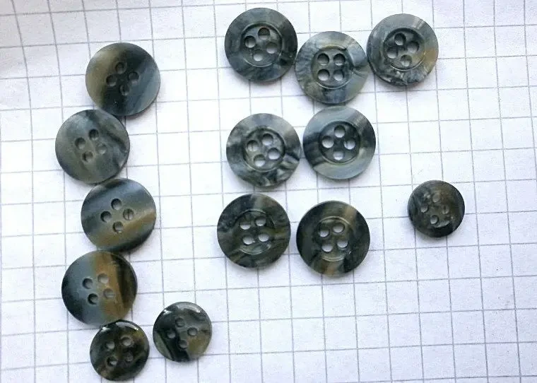 Пуговицы оригинальные меланж перламутр 14 шт 3