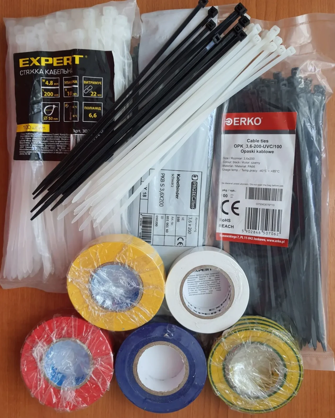 Хомуты нейлоновые Стяжки пластиковые Изолента ПВХ