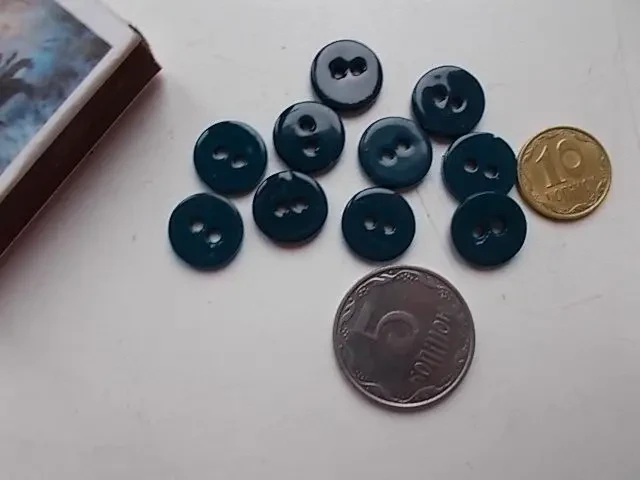 Детские пуговицы синие, 10 штук,  диаметр  12 мм