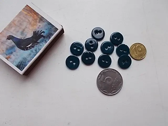 Детские пуговицы синие, 10 штук,  диаметр  12 мм 2