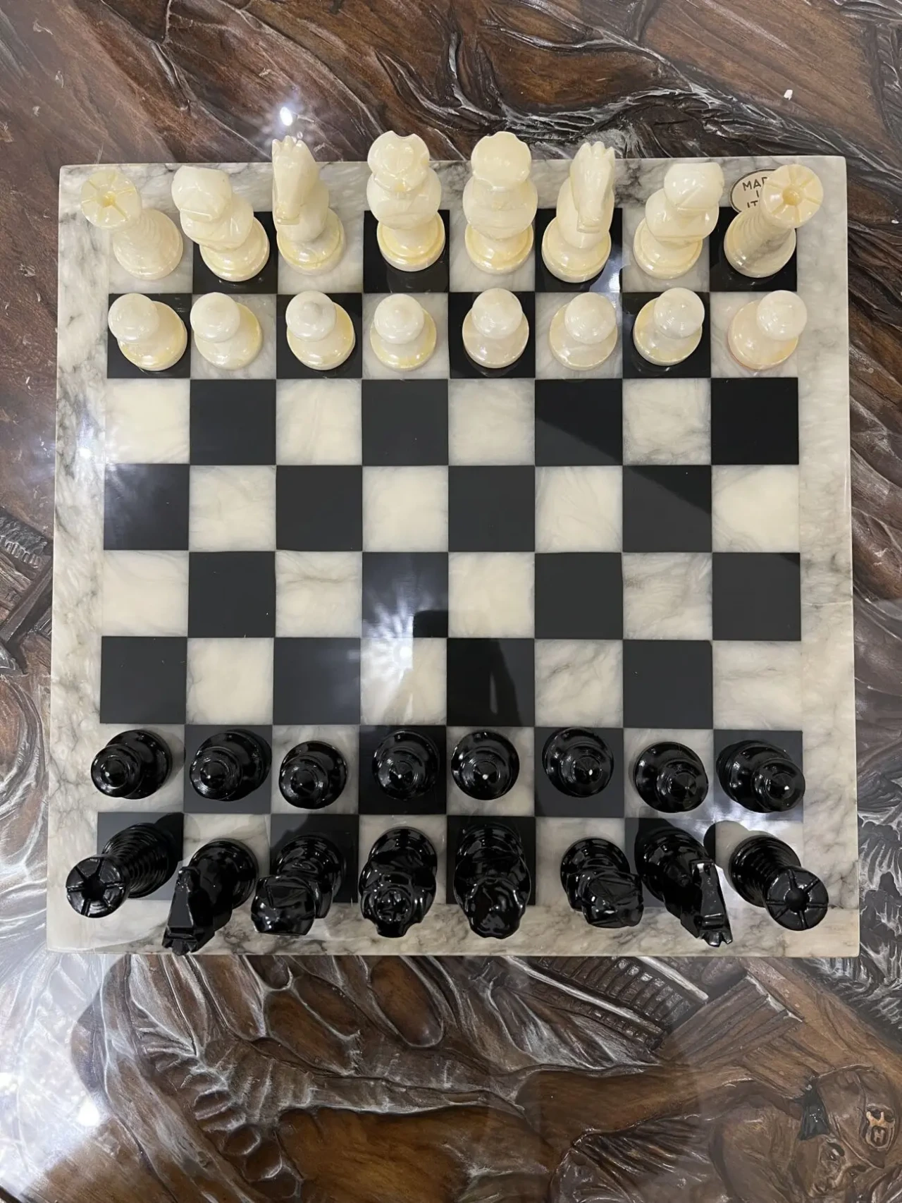 Шахи Genuine Alabaster (Італія) - ручна робота, натуральний камінь 2